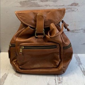 Frye brown leather zipper converts backpack bag